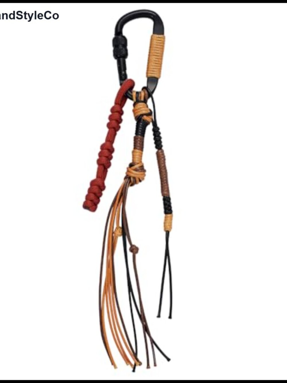 Braided Tassel Bag Charm with Carabiner Hook
